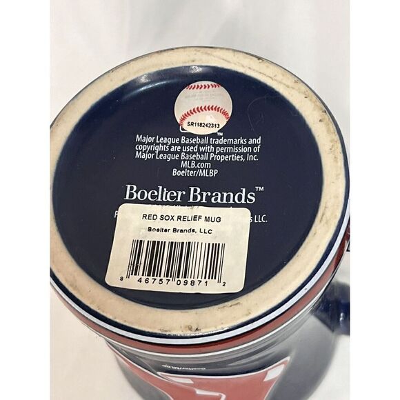 Boelter Boston Red Sox MLB Sculpted Logo Relief 12 oz Mug Coffee Cup Navy Blue - Picture 5 of 8